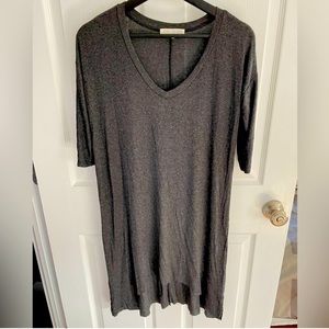 Joah Brown V Neck Dress S/M. Ribbed V neck dress